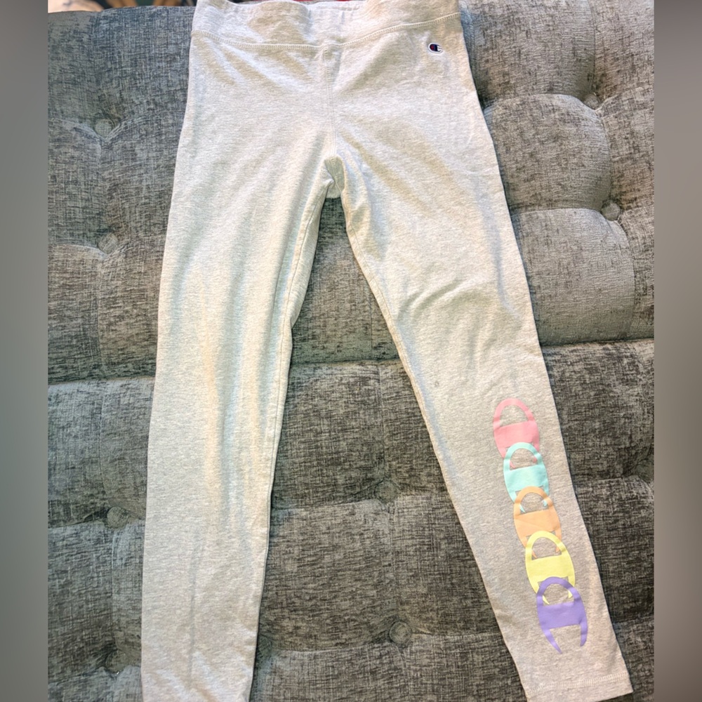 Gray Kids Leggings with Colorful Accents